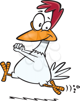 Royalty Free Clipart Image of a Running Chicken