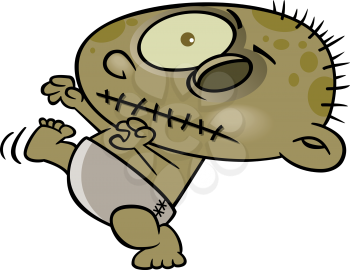 Royalty Free Clipart Image of a Zombie Baby