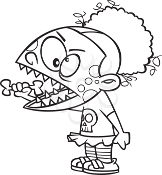Royalty Free Clipart Image of a Zombie Girl