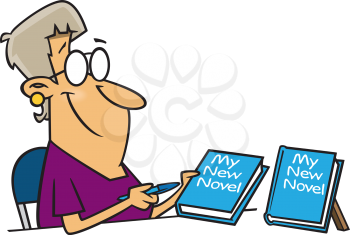 Royalty Free Clipart Image of a Woman Author