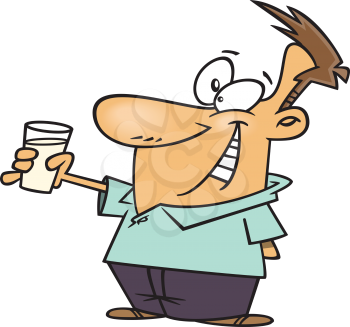 Royalty Free Clipart Image of a Man Toasting Milk