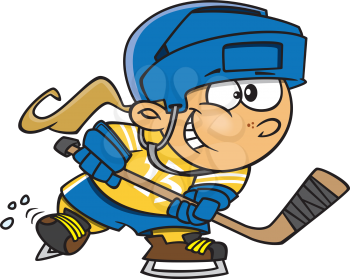 Royalty Free Clipart Image of a Girl Playing Hockey