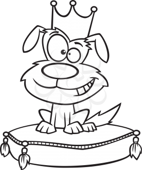 Royalty Free Clipart Image of a Pampered Dog