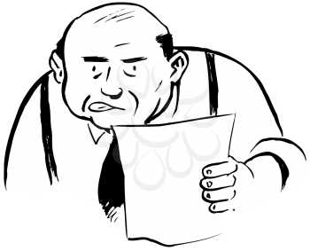 Royalty Free Clipart Image of a Boss With a Memo