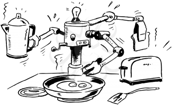 Royalty Free Clipart Image of a Breakfast Maker