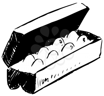 Royalty Free Clipart Image of a Carton of Eggs