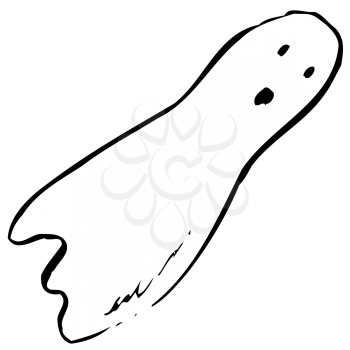 Royalty Free Clipart Image of a Flying Ghose
