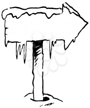Royalty Free Clipart Image of a Frozen Sign