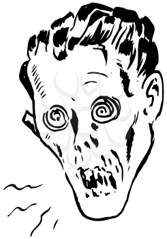 Royalty Free Clipart Image of Ghoul's Head