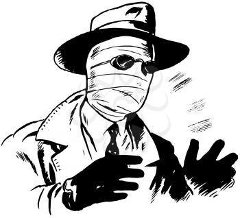 Royalty Free Clipart Image of an Invisible Man