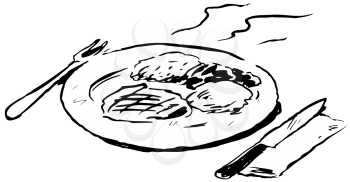 Royalty Free Clipart Image of a Meal