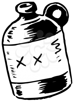 Royalty Free Clipart Image of a Jug of Moonshine