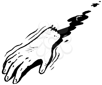 Royalty Free Clipart Image of a Severed Hand