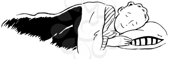 Royalty Free Clipart Image of a Man Sleeping
