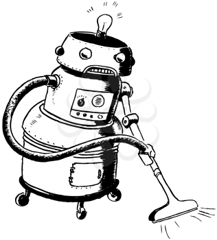 Royalty Free Clipart Image of a Robot Vacuum