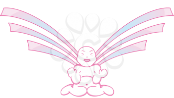 Royalty Free Clipart Image of a Chinese Buddha Angel