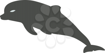Royalty Free Clipart Image of a Dolphin Swimming