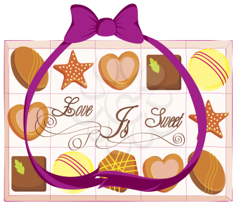 Royalty Free Clipart Image of a Box of Chocolates