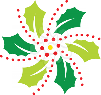 Royalty Free Clipart Image of a Colourful Snowflake