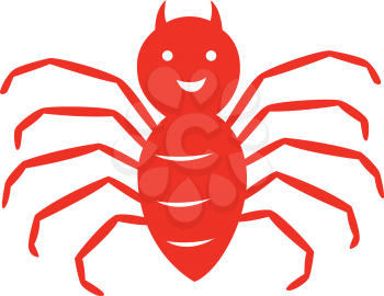 Royalty Free Clipart Image of a Bug With 10 Legs
