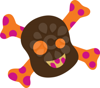 Royalty Free Clipart Image of a Cartoon Skull and Crossbones