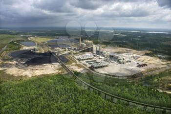 Royalty Free Photo of an Aerial View of a Factory With Coal in Mississippi