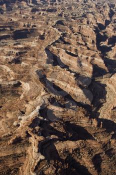 Royalty Free Photo of an Aerial of a Canyon in Canyonlands National Park in Utah, USA