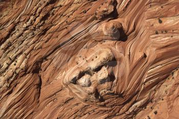 Royalty Free Photo of an Aerial of Textured Red Rock in the Desert of Arizona, USA