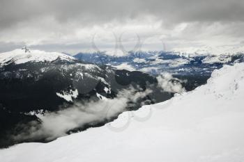 Royalty Free Photo of a Ski Resort Mountain With Snow