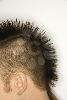 Royalty Free Photo of a Man With a Mohawk Against a White Background