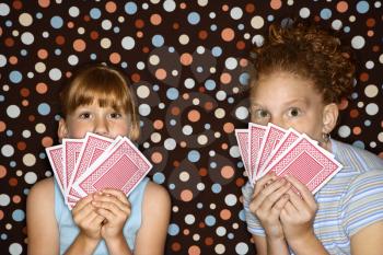 Royalty Free Photo of Children Holding Cards