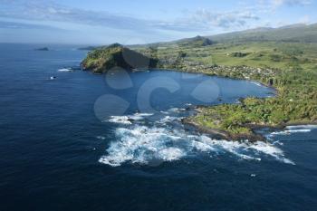 Royalty Free Photo of an Aerial of Maui, Hawaii Coastal Landscape