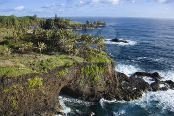 Royalty Free Photo of an Aerial of Maui, Hawaii Rocky Coast