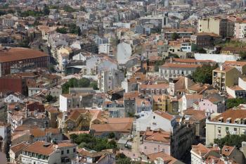 Royalty Free Photo of an Aerial View of Buildings in Lisbon, Portugal