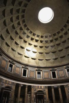 Royalty Free Photo of the Interior Dome in Pantheon, Rome, Italy