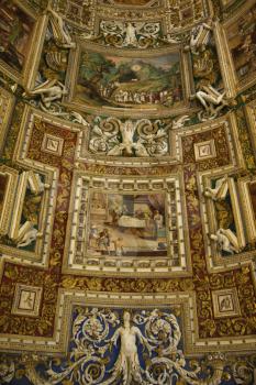 Royalty Free Photo of a Ceiling Fresco in the Vatican Museum, Rome, Italy