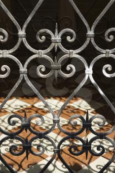 Royalty Free Photo of a Wrought Iron Gate in Venice, Italy