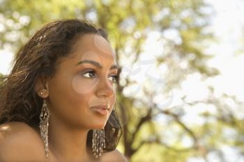 Royalty Free Photo of an African-American Woman Looking to the Side