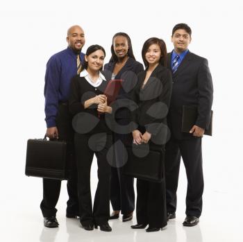 Royalty Free Photo of a Group of Businesspeople Standing Smiling