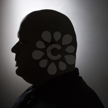 Royalty Free Photo of a Bald Man Silhouette