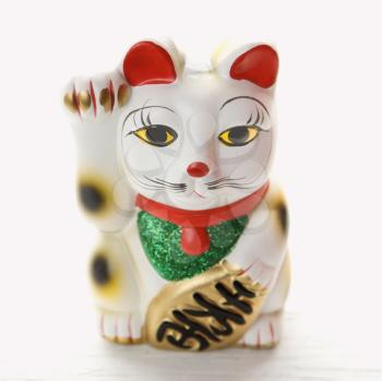 Royalty Free Photo of a Japanese Lucky Cat Figurine