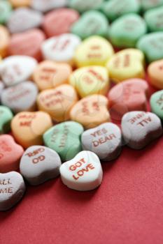 Royalty Free Photo of a Group of Colorful Candy Hearts