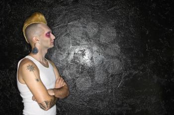 Royalty Free Photo of a Profile Shot of a Male Punk