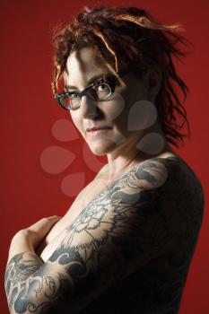 Royalty Free Photo of a Woman With Tattoos