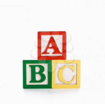 ABC Alphabet blocks stacked together. 