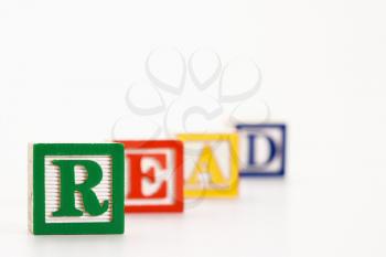 Royalty Free Photo of Alphabet Toy Building Blocks Spelling the Word Read