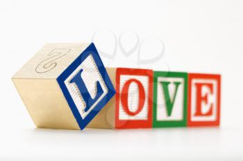 Royalty Free Photo of Alphabet Toy Building Blocks Spelling the Word Love