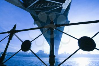 Royalty Free Photo of a View From Underneath Sydney Harbour Bridge in Australia at Dusk