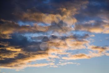 Royalty Free Photo of Colorful Cumulus Clouds in the Sky