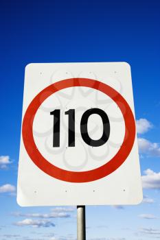 Royalty Free Photo of a Close-up of a Kilometer Per Hour Speed Limit Sign in Australia